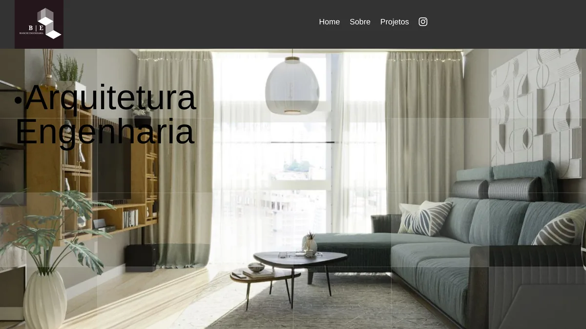 Página inicial do site da Engenharia Bianchi